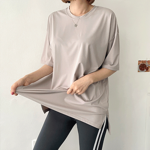 [필라테스/요가복] 쏘쿨 쿨링 기능성 오버핏 반팔 티셔츠, 운동복