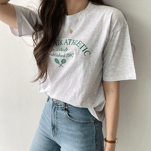 [세미 크롭!] 메이페어 레터링 루즈핏 세미 크롭 반팔 티셔츠