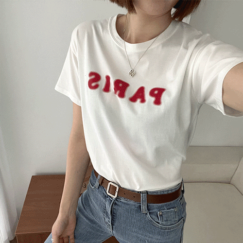 [모달 t] 블러 레터링 소프트 모달 반팔 티셔츠